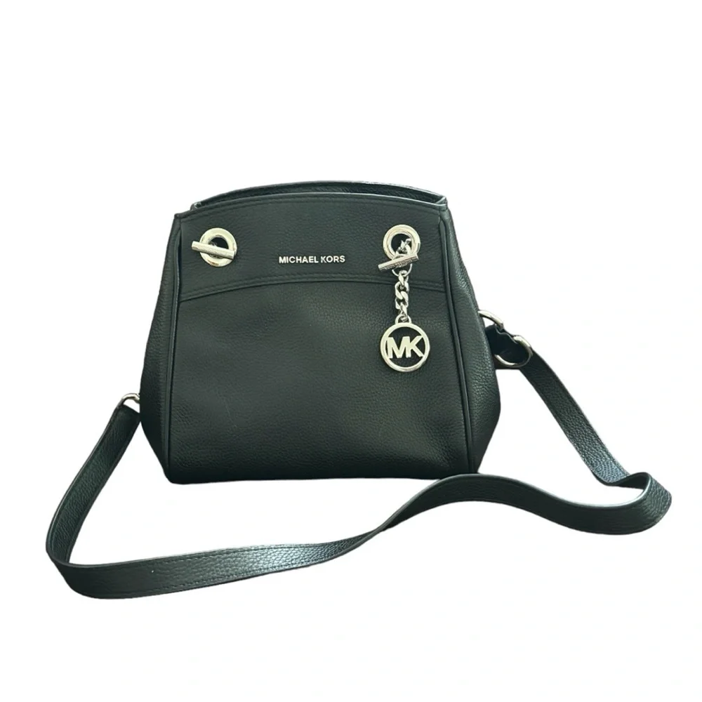 MICHAEL KORS Jet Set Chain Legacy Black Pebble Leather Shoulder Bag w/ Dust Bag